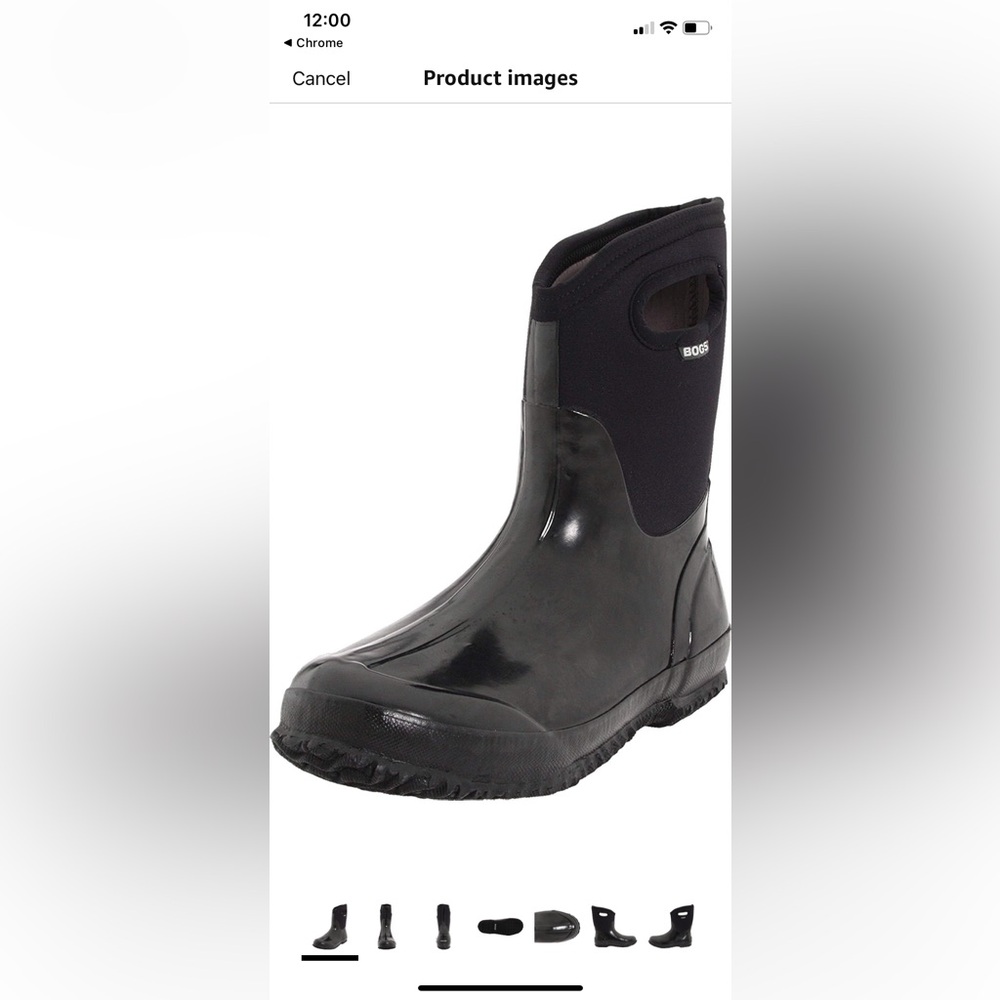 BOGS Women's Classic Mid-w Snow Boots- black shiny women 10/ 41